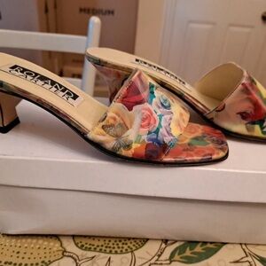 Roland Cartier Colorful Floral Mules